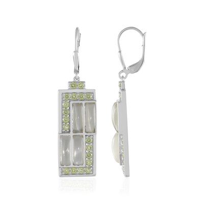 Grüner Mondstein-Silberohrringe (KM by Juwelo)