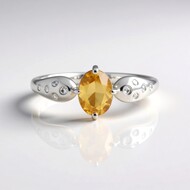 Anello in argento con Zircone Mandarino (Adela Silber)