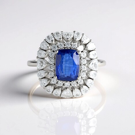 Bague en argent et Kyanite du Népal