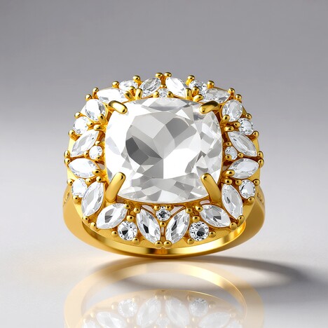 Anello in argento con Topazio Bianco