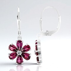 Orecchini in argento con Rodolite
