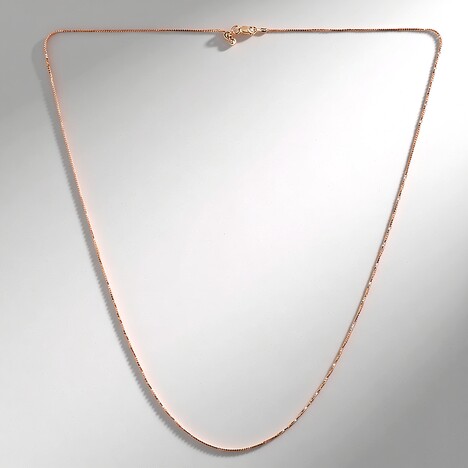 Catenina veneziana regolabile con cursore in argento 925 placcato oro rosa - 61 cm - 2,76 g