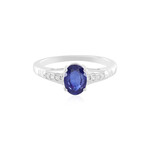 Anillo en plata con Zafiro azul de Madagascar