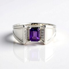 Anello in argento con Ametista del Marocco
