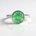 Anello in argento con Quarzo Verde Smeraldo