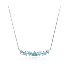 Zilveren halsketting met een larimar