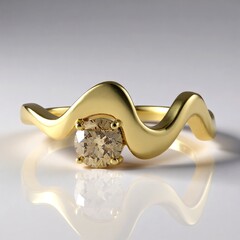 Anello in oro con Diamante Champagne I2 (de Melo Gold)