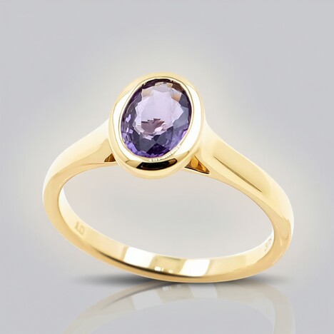 Anello in oro con Zaffiro Ceylon Porpora (non riscaldato)