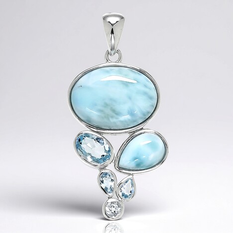 Pendentif en argent et Larimar
