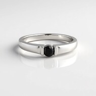 Bague en argent et Diamant noir