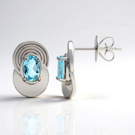 Orecchini in argento con Apatite Blu (Pallanova)