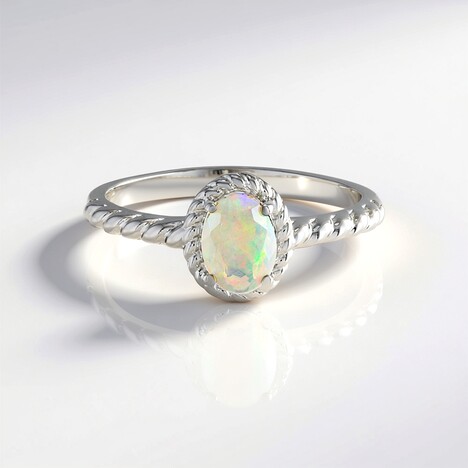 Anello in argento con Opale di Welo