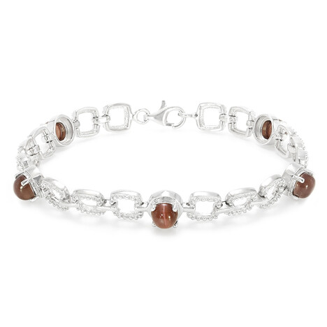 Skapolith-Katzenauge-Silberarmband