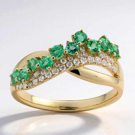 Anello in oro con Smeraldo Zambia AAA (CIRARI)