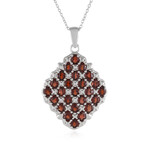 Mosambik-Granat-Silberhalskette