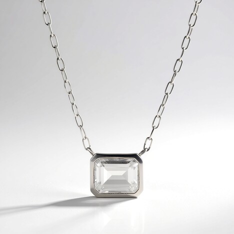 Collana in argento con Topazio Bianco