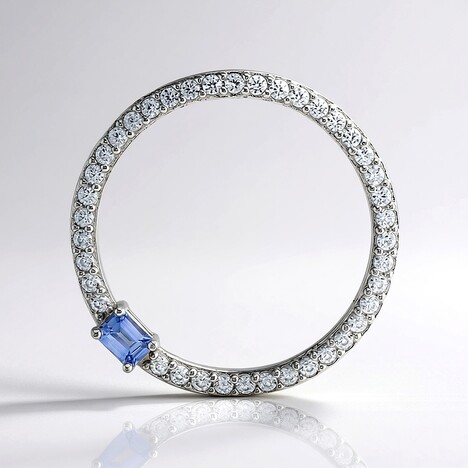 Ciondolo in argento con Zaffiro Ceylon Blu