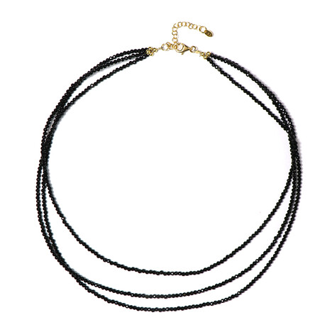 Schwarzer Spinell-Silberhalskette