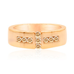 Gouden ring met SI1 Argyle Rose De France Diamanten