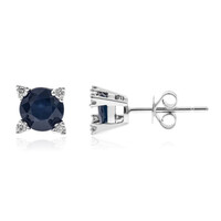 10K Ceylon Blue Sapphire Gold Earrings