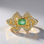 Anello in argento con Smeraldo Colombiano