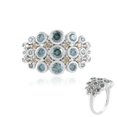 Himmelblauer I2 Brillant-Goldring