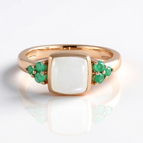 Anello in argento con Pietra di Luna Bianca (KM by Juwelo)