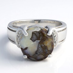 Anello in argento con Quarzo Dinosauro