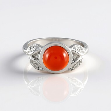 Anillo en plata con Cornalina (Adela Silber)
