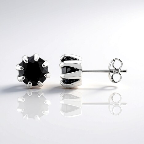 Orecchini in argento con Zaffiro Nero