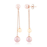 Zilveren oorbellen met paarse Ming parels (TPC)