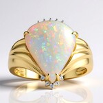 Anello in oro con Opale di Mintabie (AMAYANI)