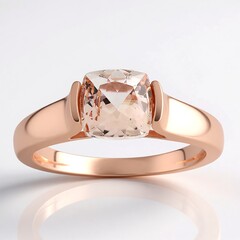 Bague en argent et Morganite du Brésil