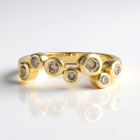Anello in argento con Diamante Champagne I2