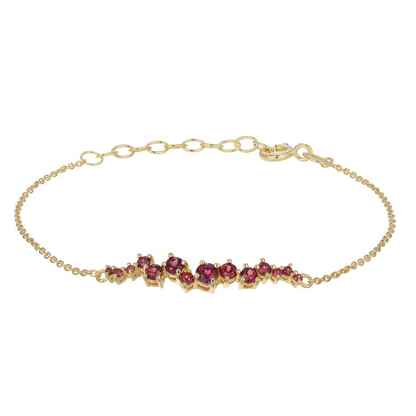 Zilveren armband met een rhodliet