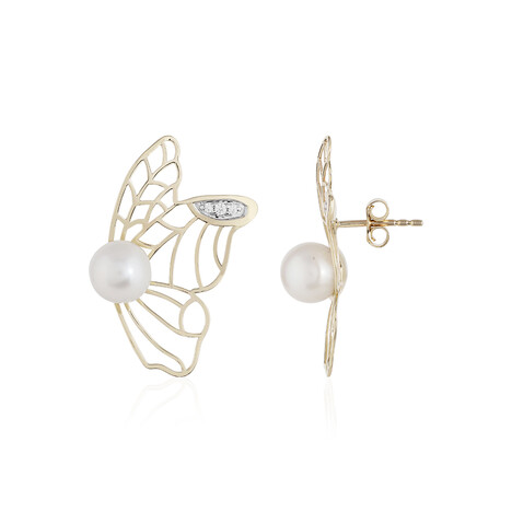 9K Freshwater pearl Gold Earrings (Ornaments by de Melo)