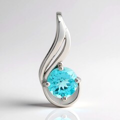 Ciondolo in argento con Apatite Blu