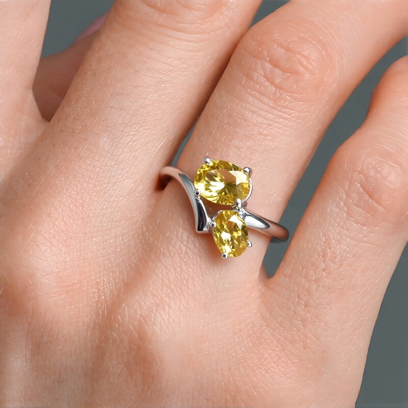 Yellow Beryl Silver Ring