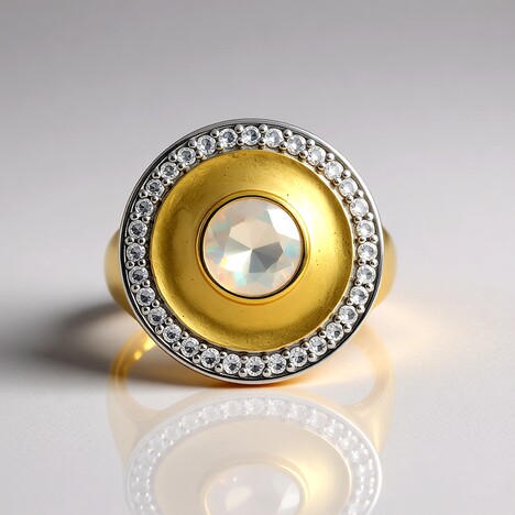 Anello in argento con Opale di Welo (MONOSONO COLLECTION)