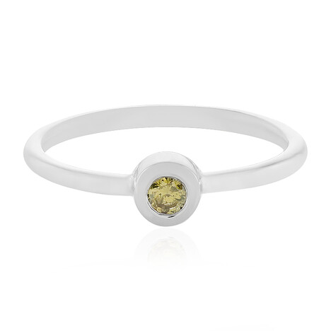 Anello in argento con Diamante Giallo