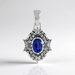 Ciondolo in argento con Cianite del Nepal