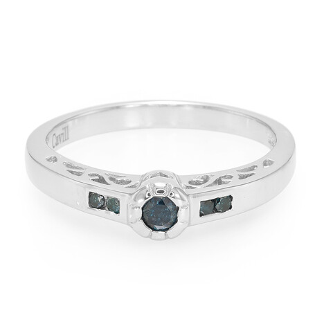 Zilveren ring met een Fancy diamant