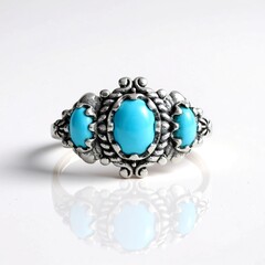 Anello in argento con Turchese Sleeping Beauty (Desert Chic)