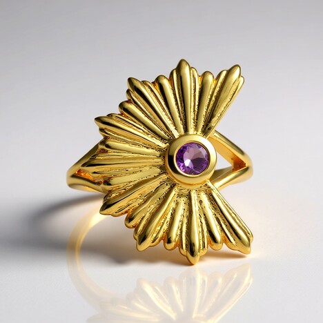 Anello in argento con Ametista Uruguay (SAELOCANA)