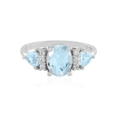 Zilveren ring met een hemel-blauwe topaas