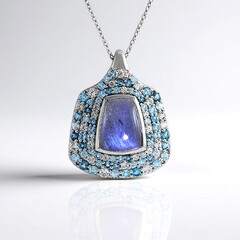 Collana in argento con Labradorite Blu Maniry