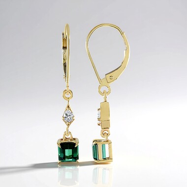 Pendientes en oro con Turmalina verde Benedito (Adela Gold)