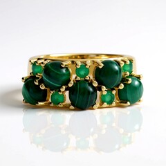 Anello in argento con Malachite