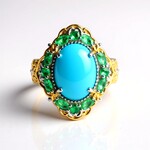 Anello in argento con Turchese Sleeping Beauty (Gems en Vogue)