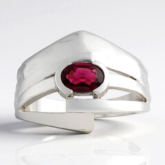 Anello in argento con Granato Roshoite